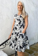 Dress Addict Cotton Dress White/Black Print