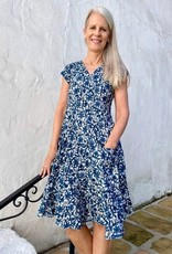 Dress Addict Cotton Dress Blue Flower Print