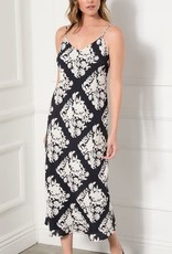 Karen Kane Bias Cut Midi Slip Dress Black