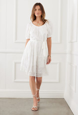 Karen Kane Embroidered Puff Sleeve Dress