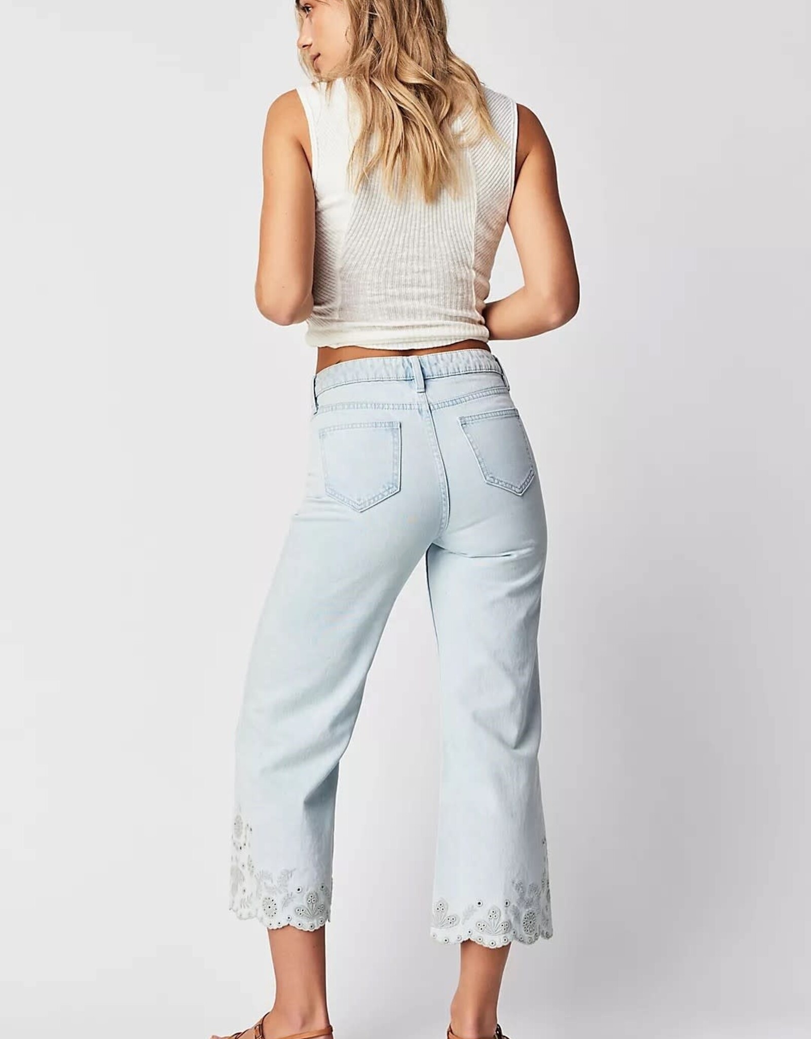 Driftwood Charlee Cropped Jean Eyelet