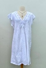 M Italy Short Sleeve Eyelet Dress