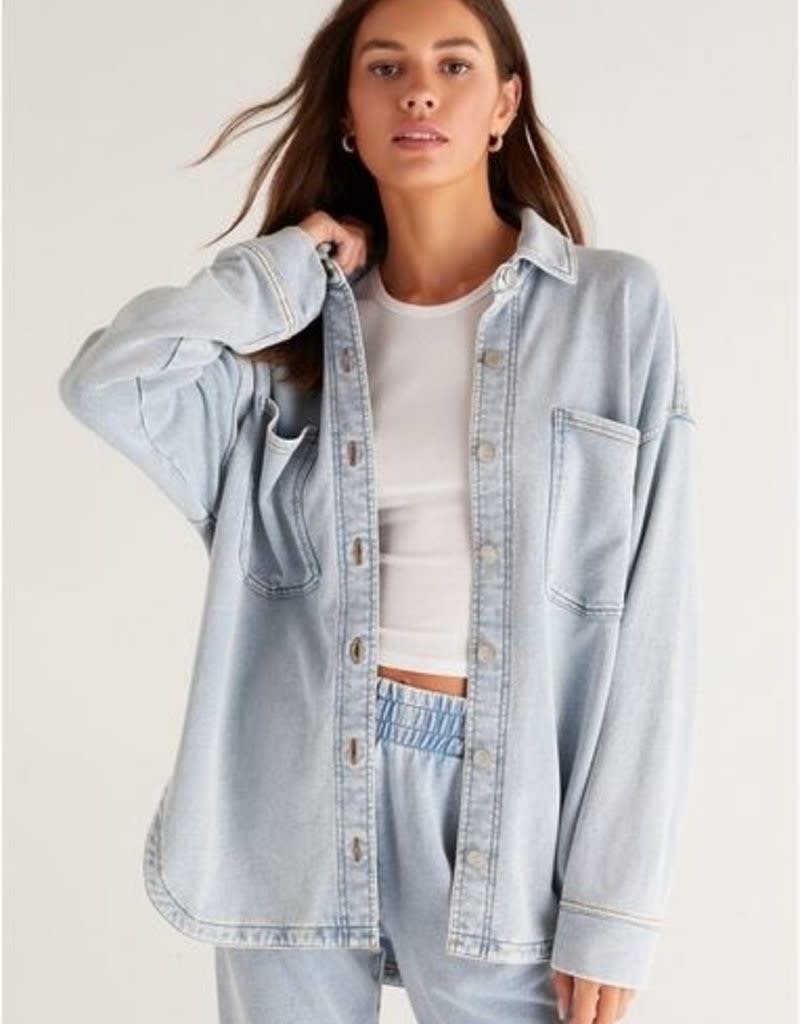 Z Supply All Day Knit Denim Jacket Lovebird Boutique