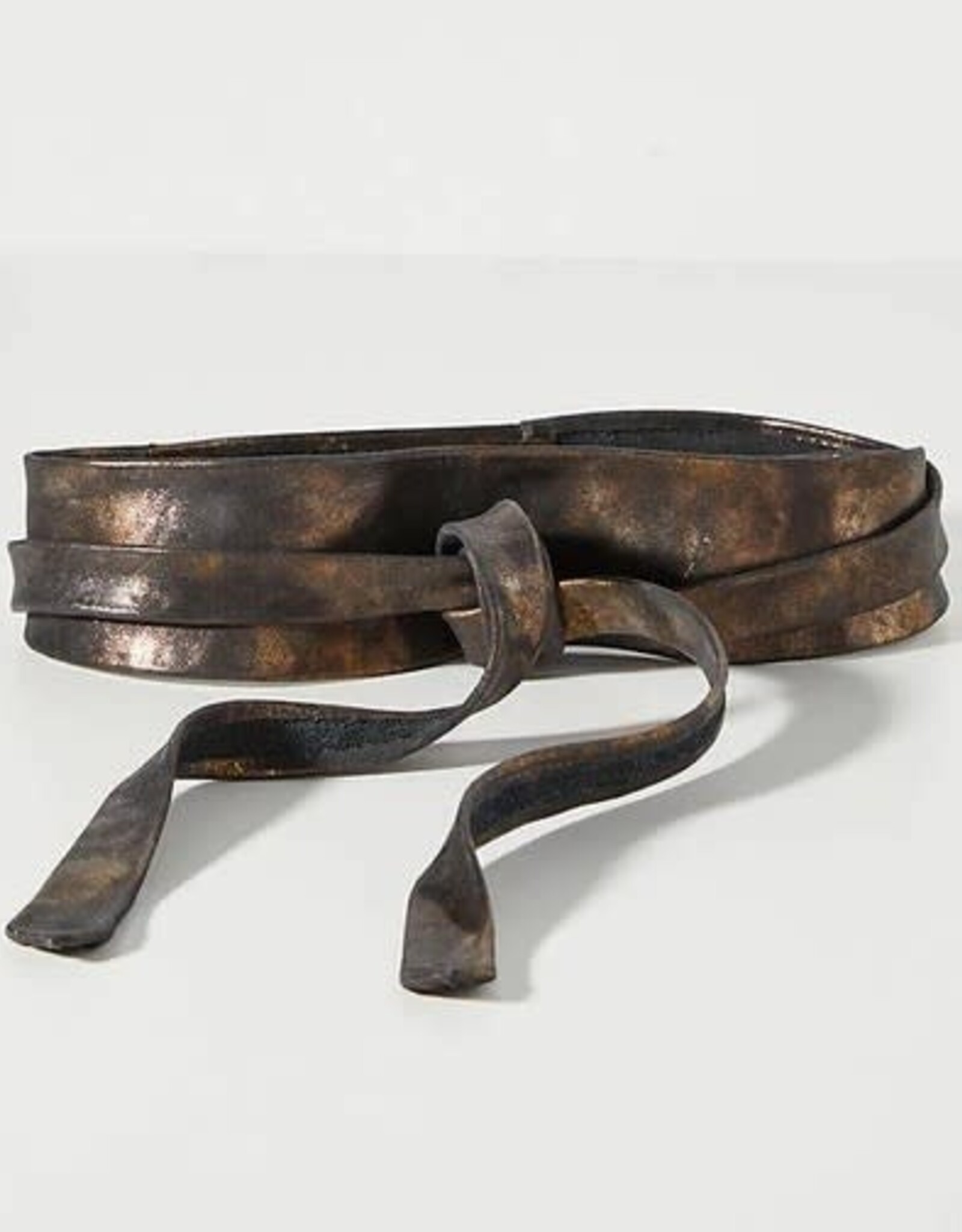 Ada Metallic Leather Wrap Belt