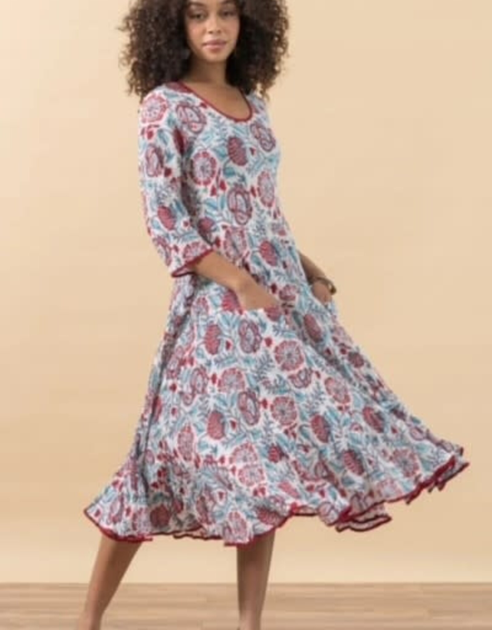 Trade Cloth  Santa Fe Dress 3/4 Sleeve Riya