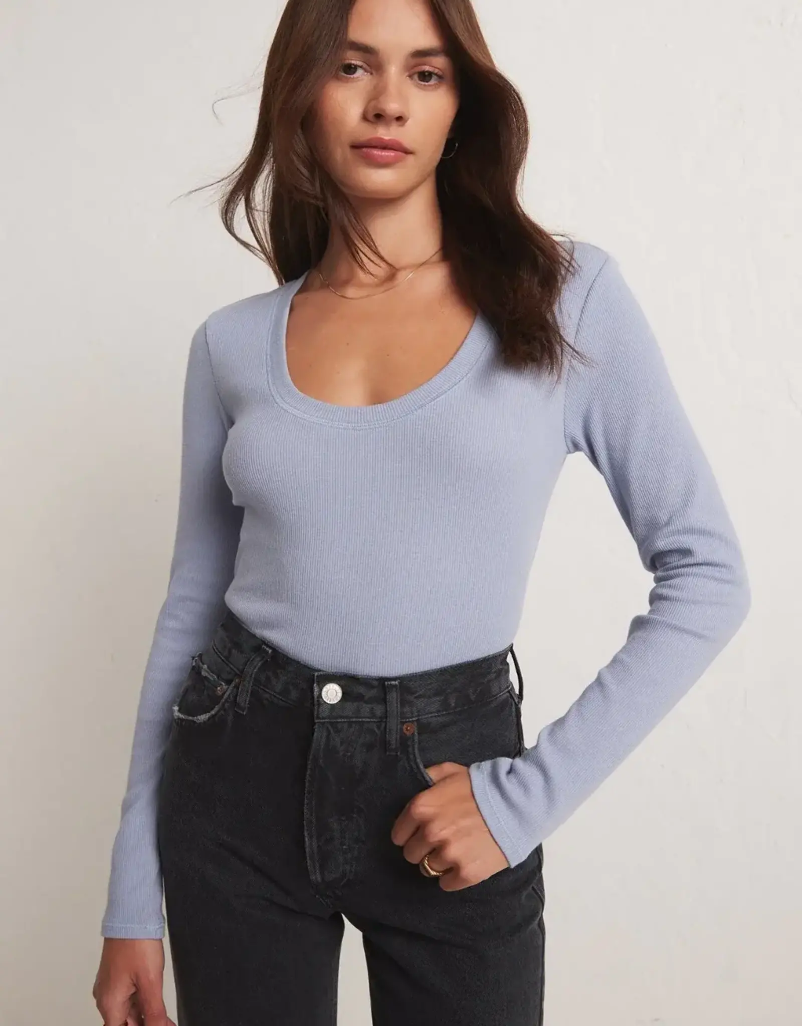 Z Supply Sirena Long Sleeve Rib Tee