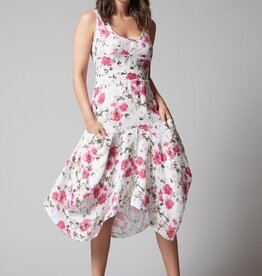 Inizio Linen Magic Dress Fuschia Floral