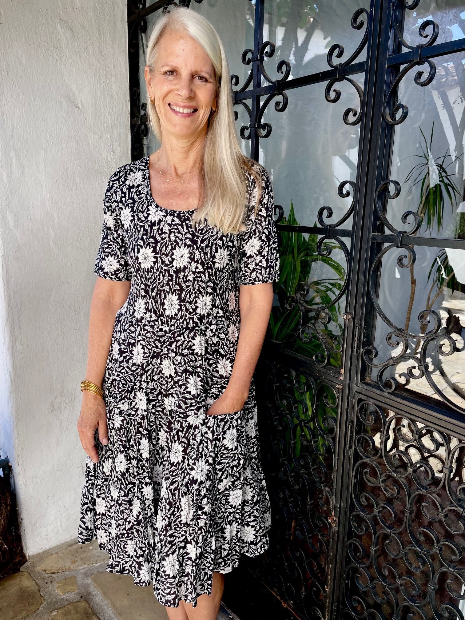 Dress Addict B/W Floral Jess Cotton Dress Lovebird Boutique