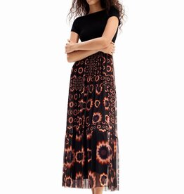 Desigual Black Abstract Midi Dress