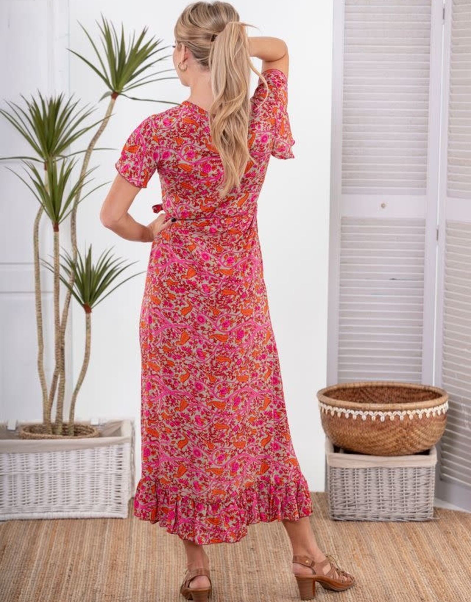 Cienna Yarrow Short Sleeve Wrap Dress