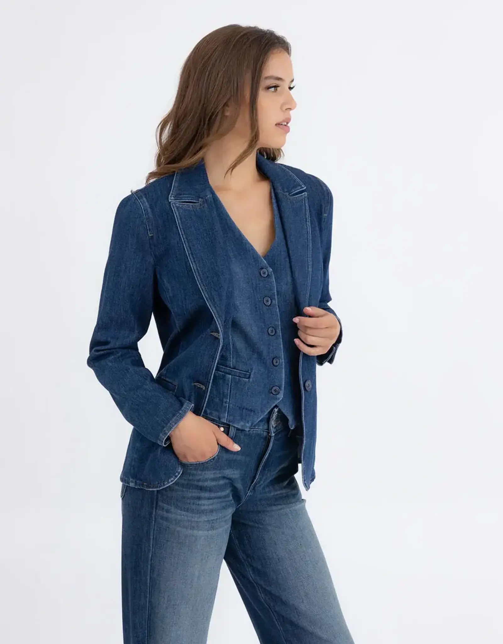 Level 99 Coco Denim Blazer Brit Blue