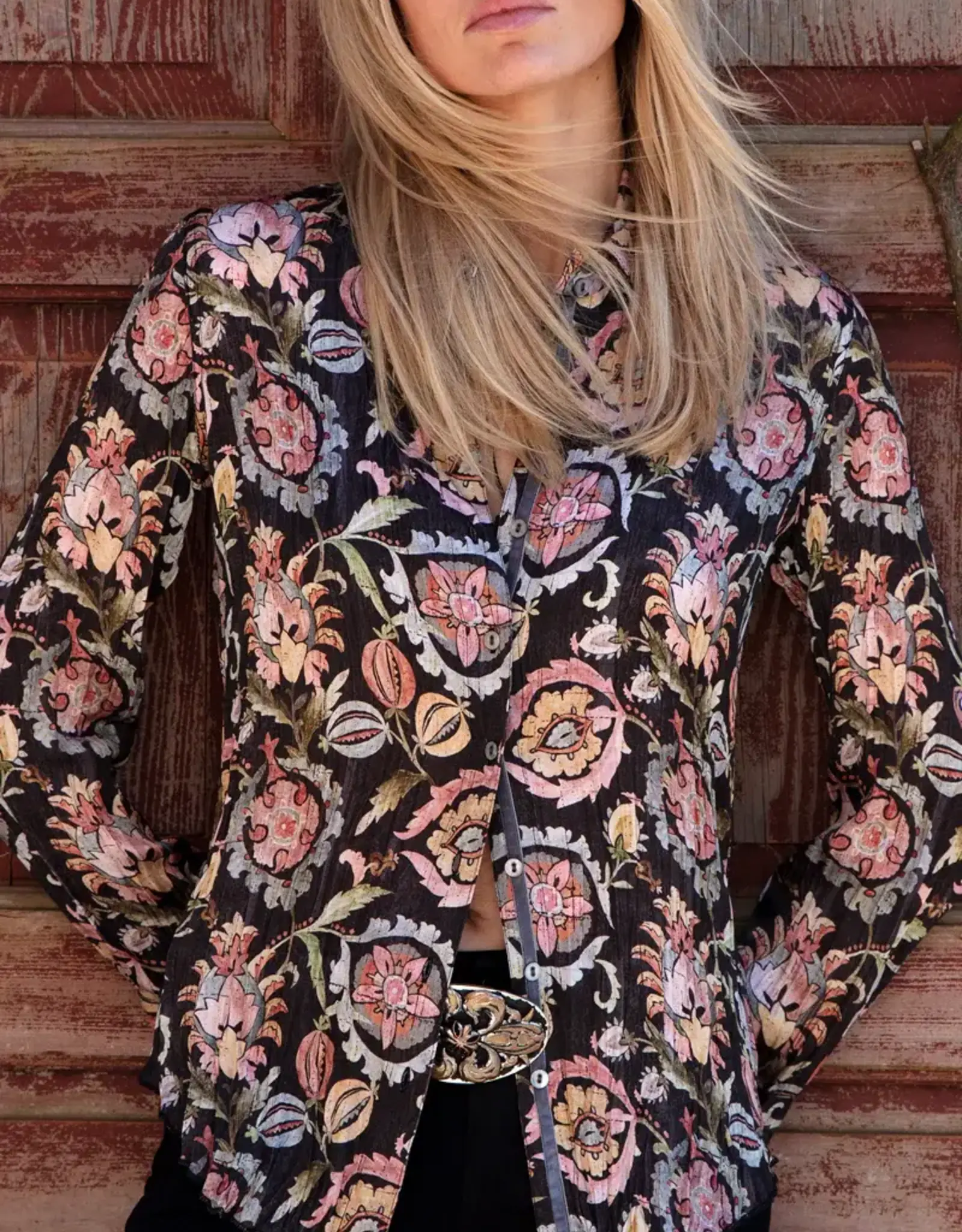 Cino Java Bloom  Satin Blouse