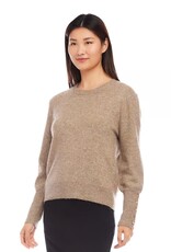 Karen Kane Button Cuff Crewneck Sweater