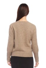 Karen Kane Button Cuff Crewneck Sweater