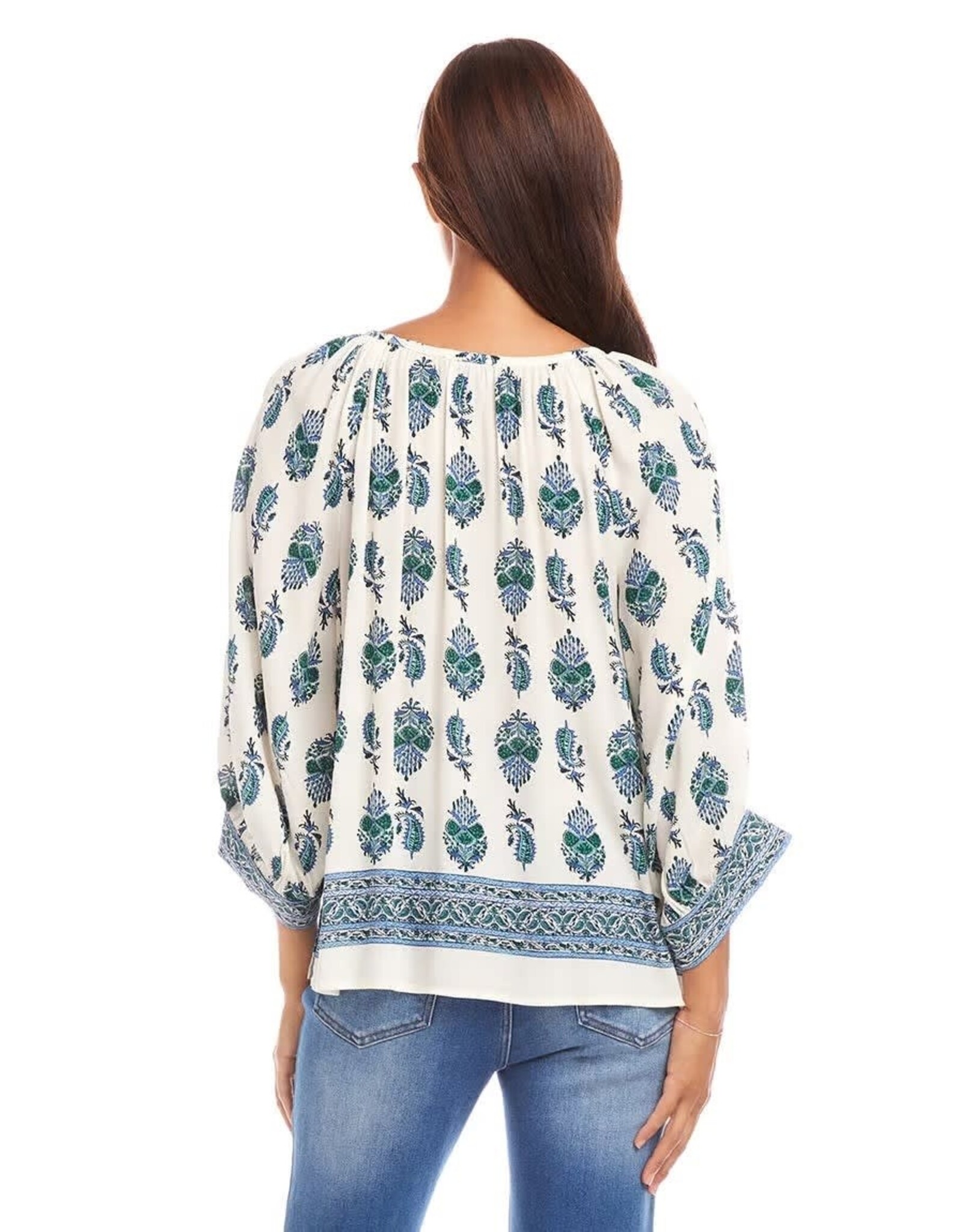 Karen Kane  Blouson Sleeve Top Blue