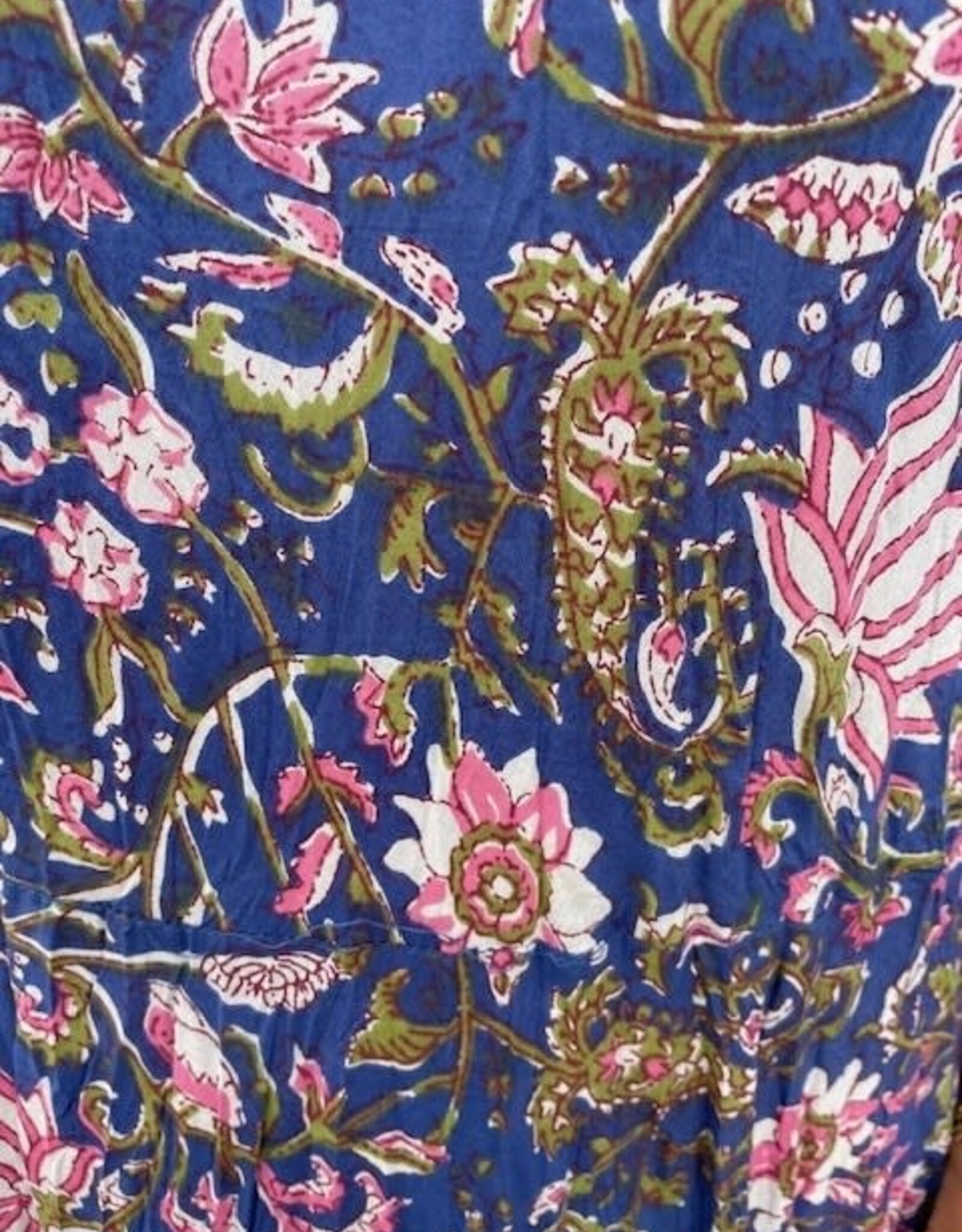 Dress Addict Dark Blue/Pink Cotton Dress