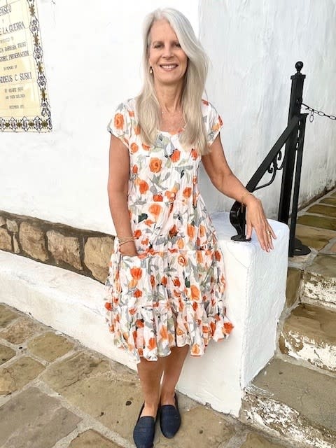 Dress Addict Orange Flower Cotton Dress - Lovebird Boutique