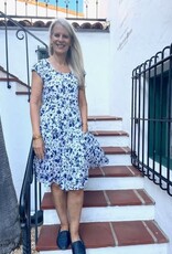 Dress Addict White/Blue Cotton Dress