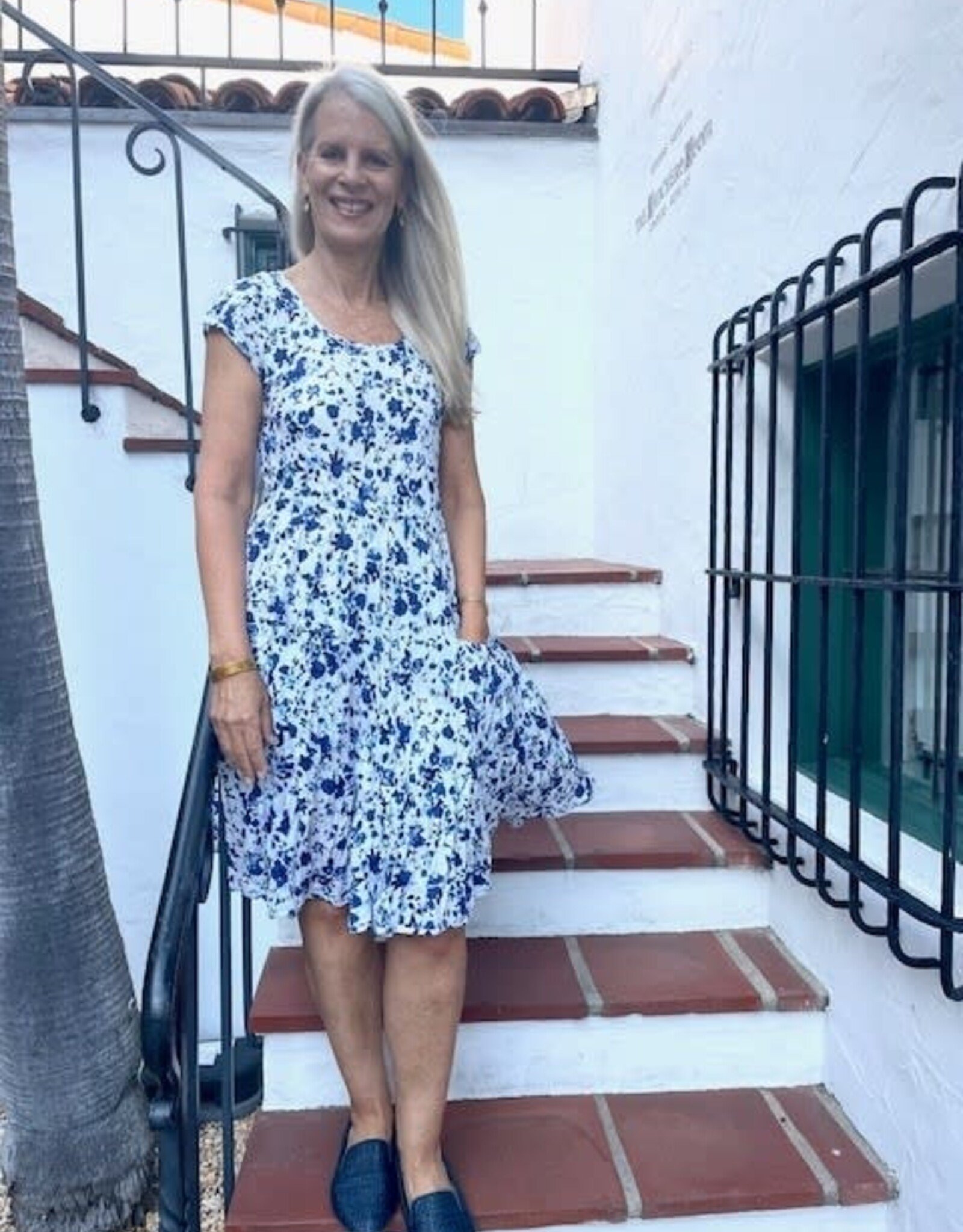 Dress Addict White/Blue Cotton Dress