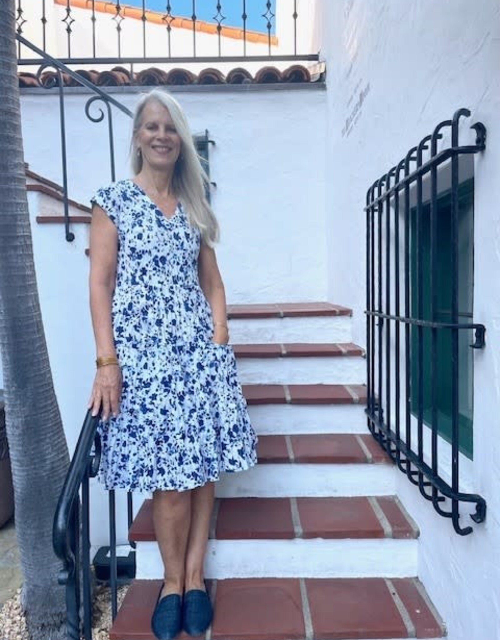 Dress Addict White/Blue Cotton Dress