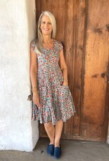 Dress Addict Beige/Red Flower Cotton Dress