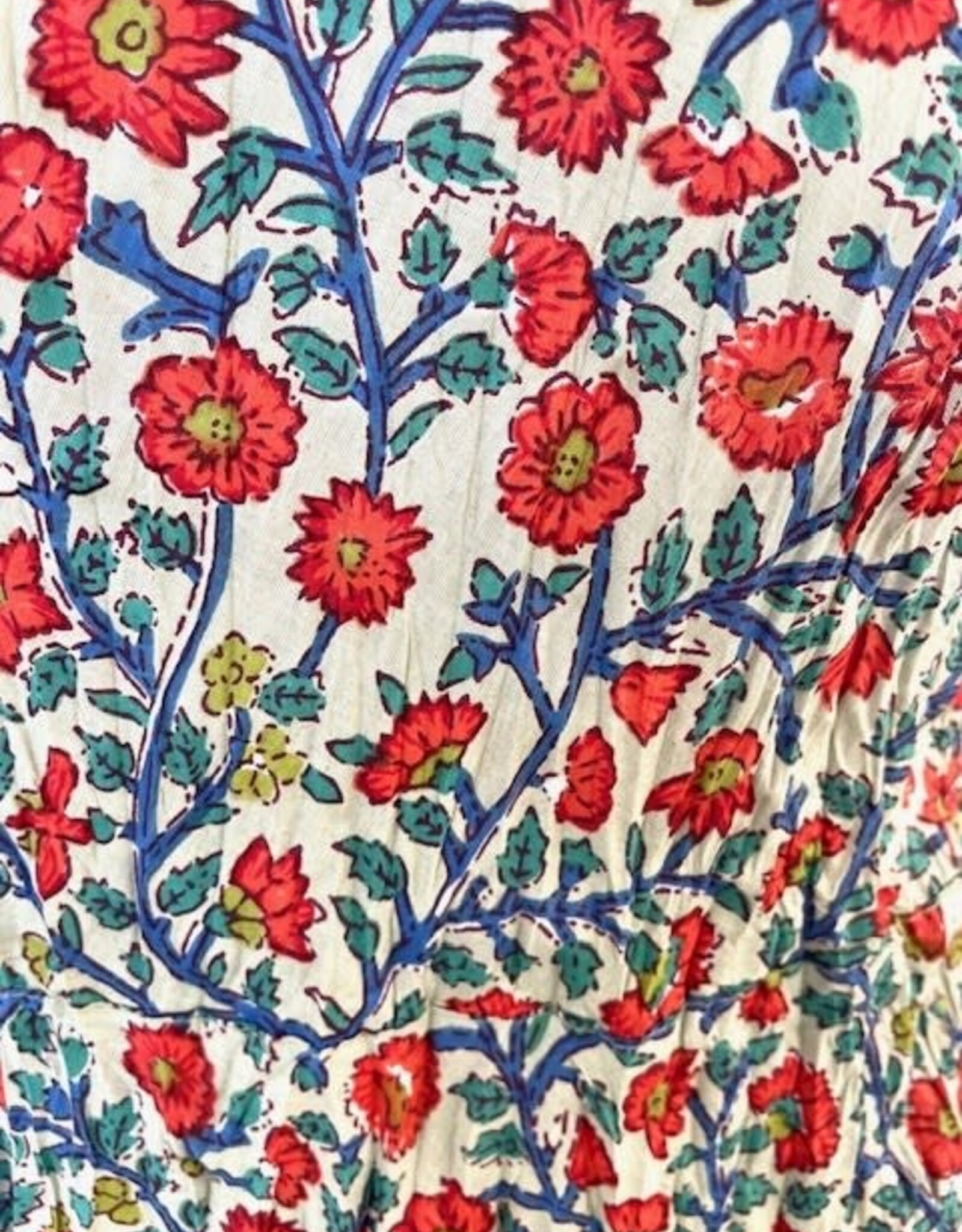 Dress Addict Beige/Red Flower Cotton Dress