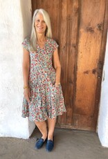 Dress Addict Beige/Red Flower Cotton Dress