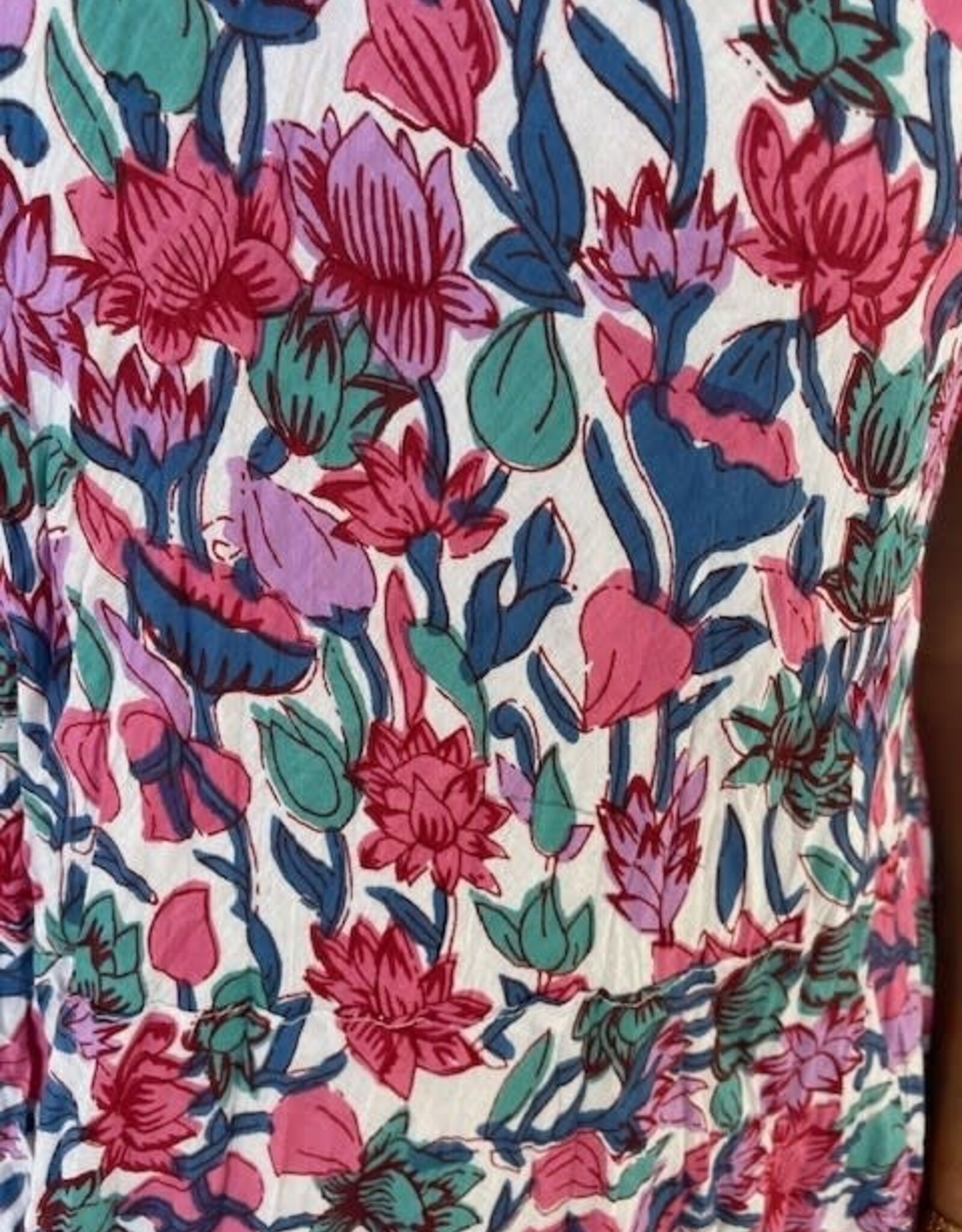 Dress Addict Pink Floral/White Cotton Dress