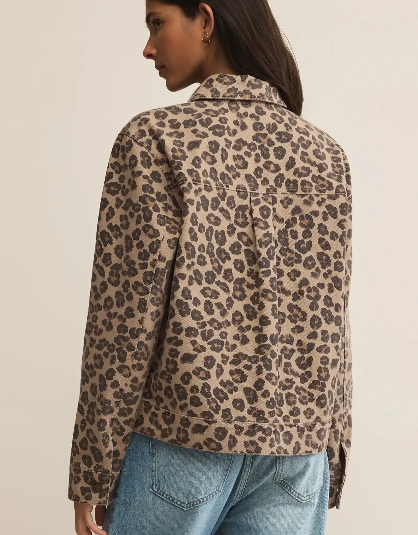 Z Supply  Bel Air Leopard Denim Jacket