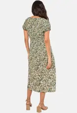 Apricot Ditsy Spring Print Midi Dress