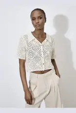 Apricot Crochet Collar Top