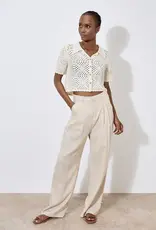 Apricot Crochet Collar Top