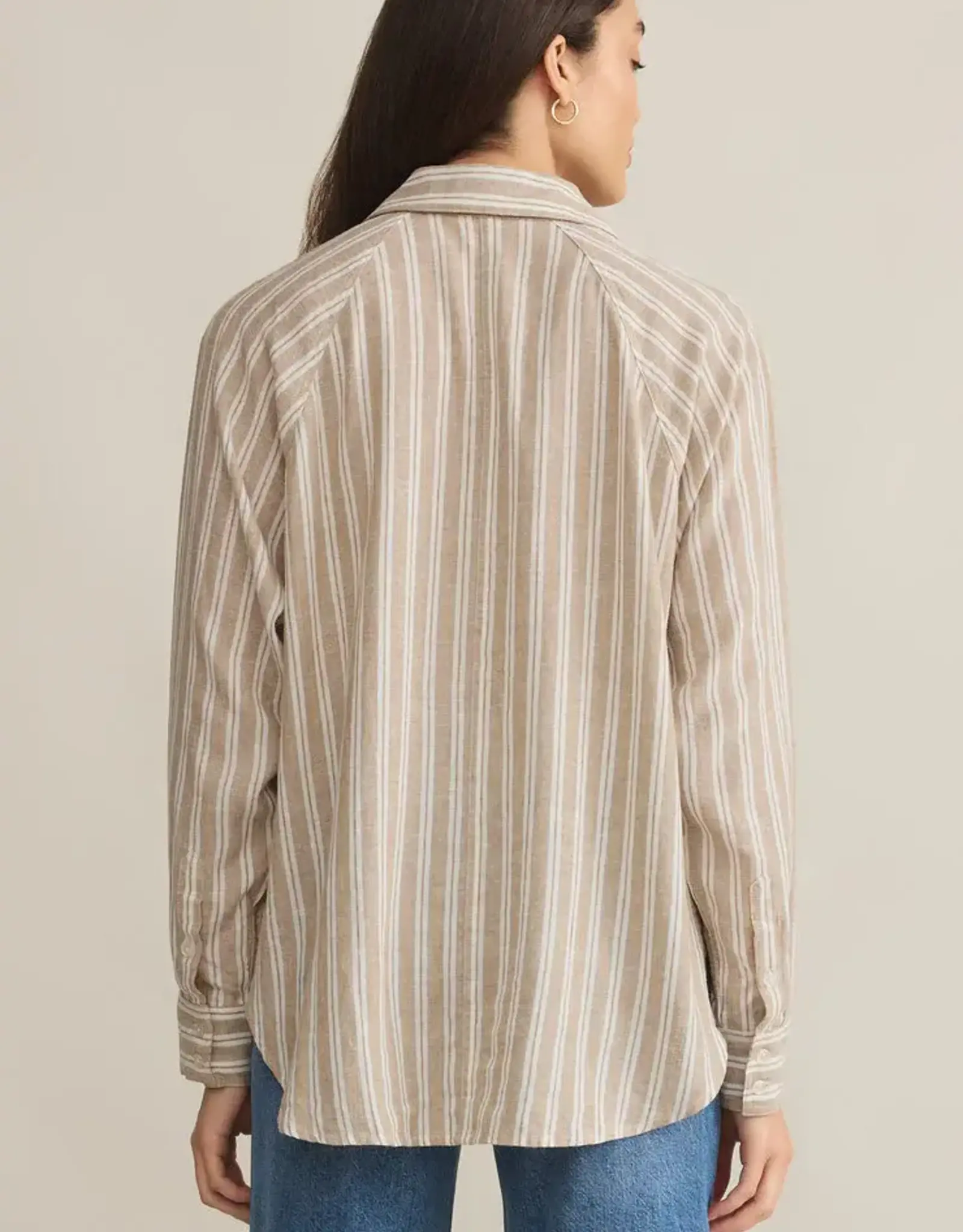 Z Supply  Perfect Linen Top Pebble Moon
