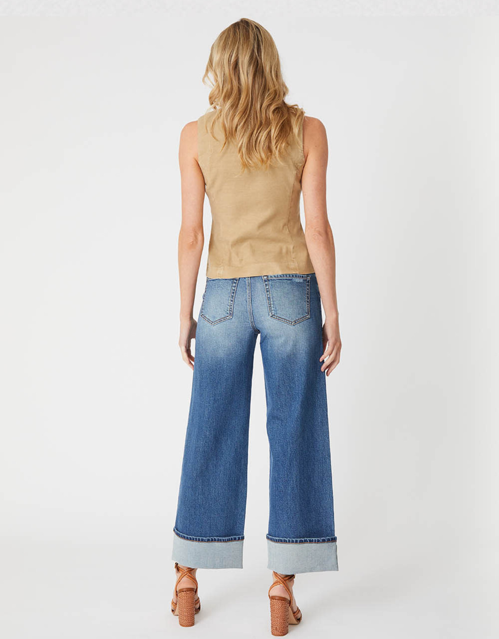 Level 99  Selvedge Wide Leg Cuff Jean