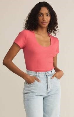 Z Supply Sirena Short Sleeve Rib Tee - Lovebird Boutique
