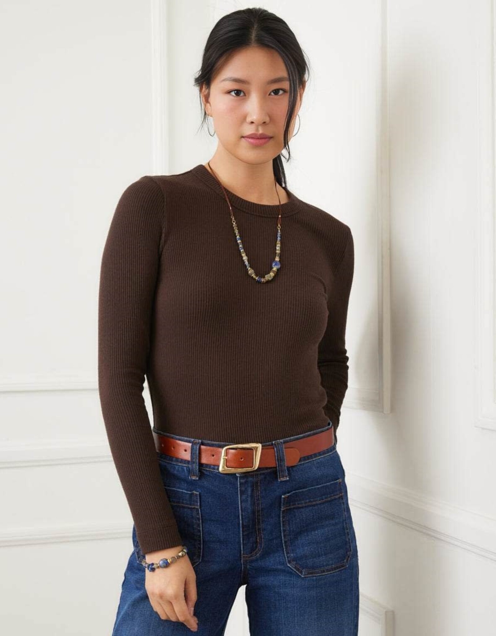 Karen Kane  Ribbed Crewneck Top