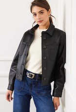 Karen Kane  Faux Leather Crop Jacket