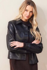 Karen Kane  Faux Leather Crop Jacket