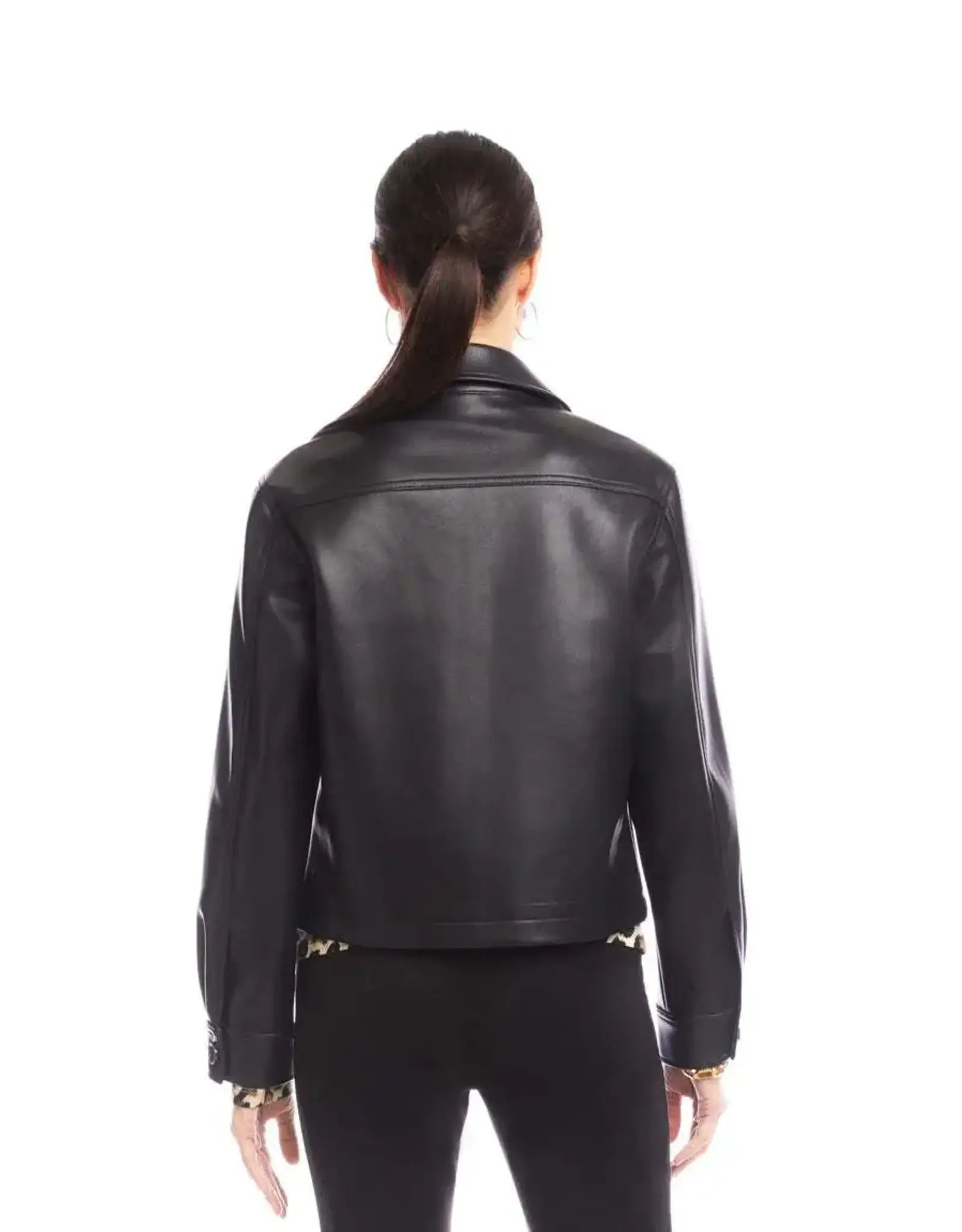 Karen Kane  Faux Leather Crop Jacket