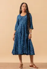 Trade Cloth  Santa Fe 3/4 Tula Indigo Dress