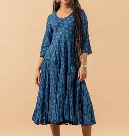 Trade Cloth Santa Fe 3/4 Tula Indigo Dress