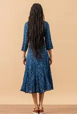Trade Cloth  Santa Fe 3/4 Tula Indigo Dress