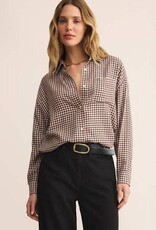 Z Supply  River Plaid Chocolate Cherry Shirt