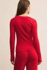 Z Supply  Holly Pointelle Long Sleeve Top