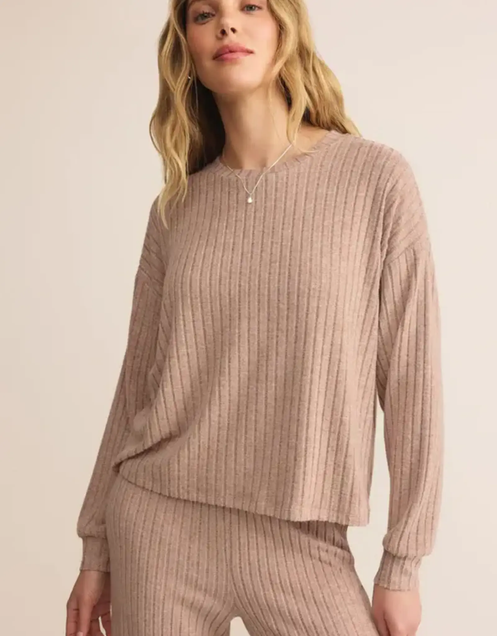 Z Supply Daydream Rib Long Sleeve Top