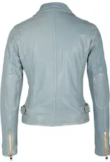 Mauritius Sofia Leather Moto Jacket Winter Sky