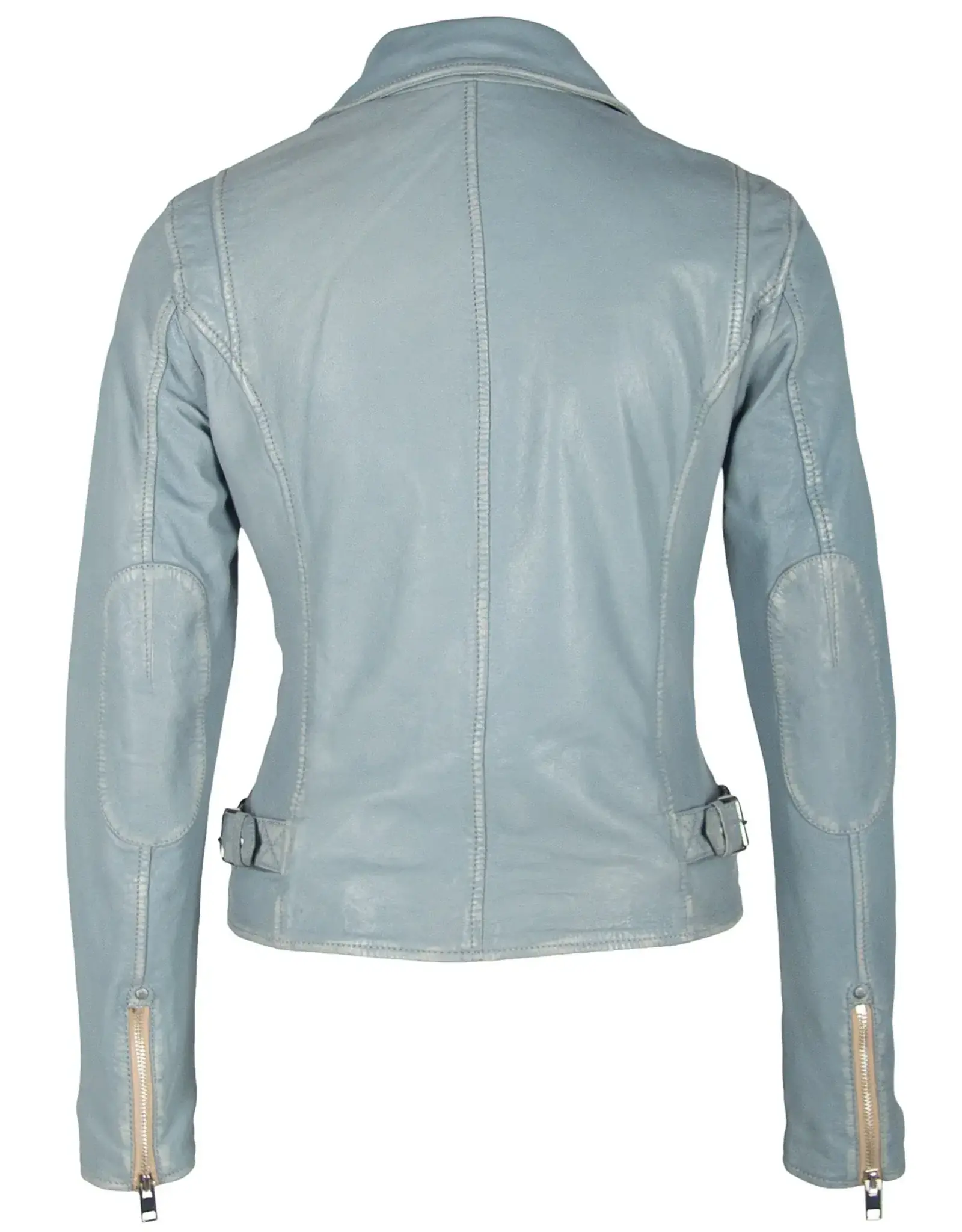 Mauritius Sofia Leather Moto Jacket Winter Sky