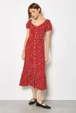 Apricot  Red Heart Midi Dress