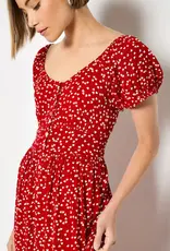 Apricot  Red Heart Midi Dress