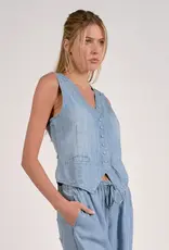 Elan Chambray Button Vest